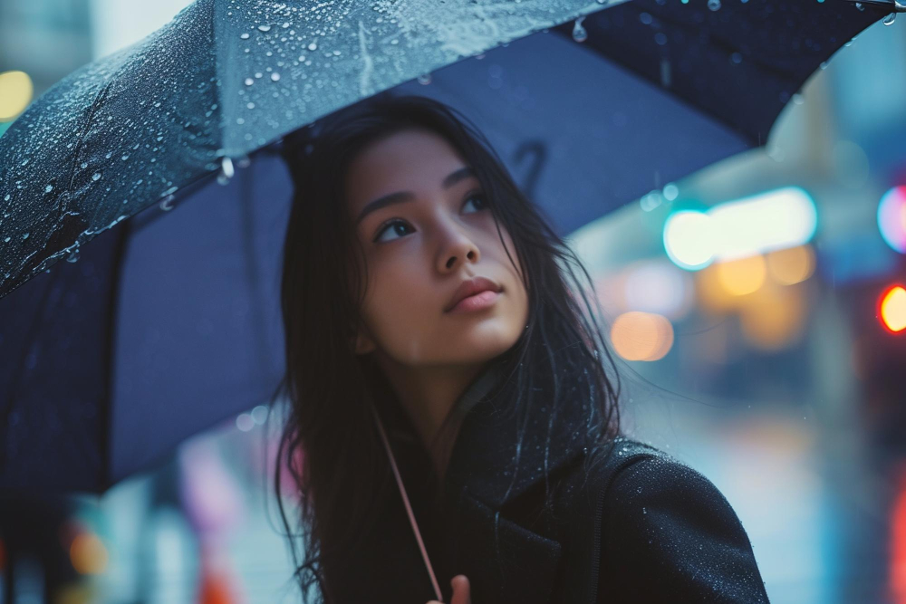 参拝時に雨