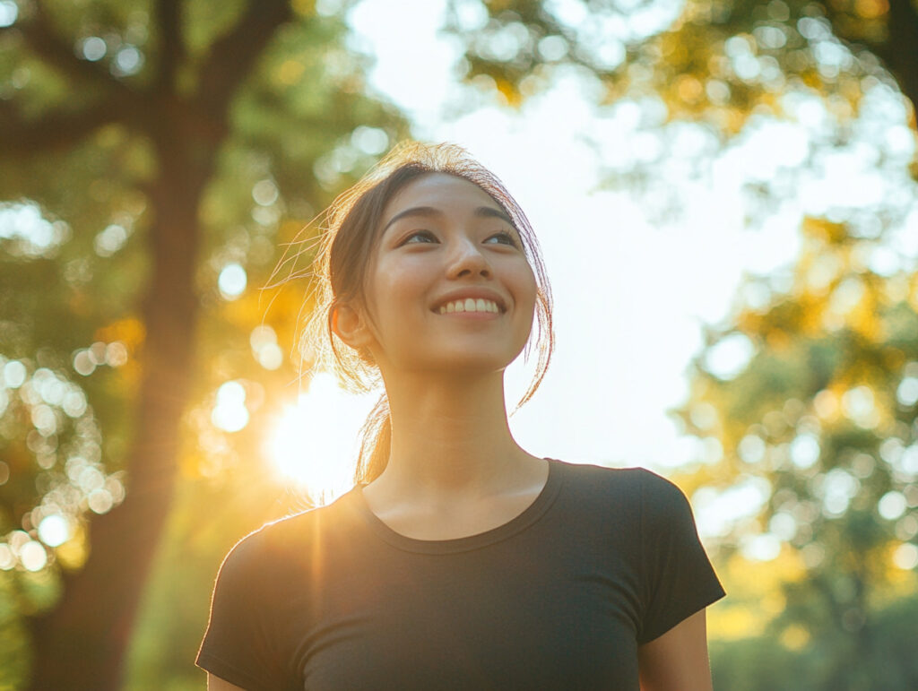 未来を期待する女性